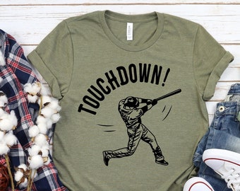 Lustiges Baseball-Shirt, Touchdown Baseball-T-Shirt, lustiges Fußball-Shirt, Spieltag-T-Shirts, lustige Sport-Shirts, Baseball-Männer-Frauen-Shirts