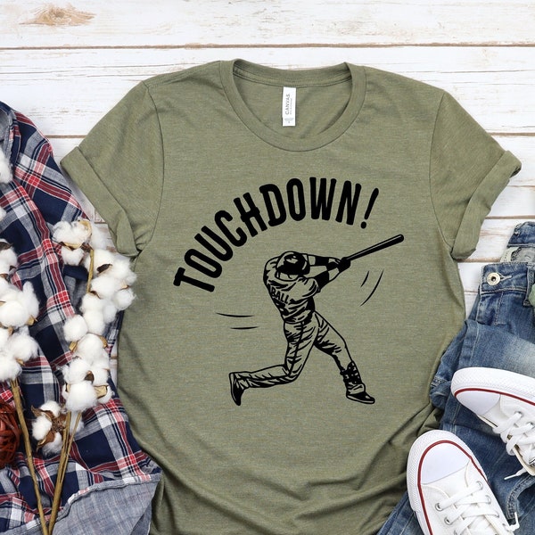 Funny Baseball Shirt, Touchdown Baseball Tee, Funny Football Shirt, Gameday T Shirts, Funny Sports Shirts, Baseball Men Women's Shirts