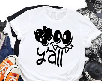 Linda camisa de Halloween, BOO Y'all, camiseta de Halloween, disfraz de Halloween, camiseta de fiesta de Halloween, Halloween divertido, Halloween familiar