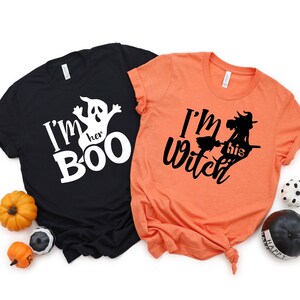 Halloween Matching Shirts, I&#39;m Her Boo, She&#39;s My Witch, Couples Halloween T-Shirts, Cute Halloween Tees, Halloween Shirts
