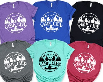 Camisas de camping, camiseta de Camp Life, camisa de camping familiar, camiseta de camping a juego, camisa de camping para grupos, linda camisa de campamento, camper