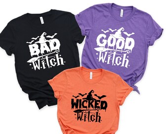 Camiseta de Halloween, Bruja Buena, Bruja Mala, Bruja Malvada, Camisa de Halloween a juego, Camiseta de Halloween para Mujer, Camisa de Halloween para Mamá, Lindo Halloween