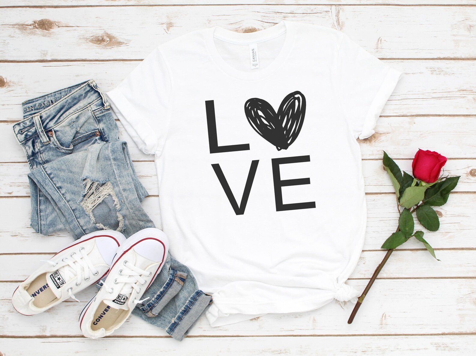 Love Shirt Heart T-Shirt Cute Valentines Day Shirts | Etsy