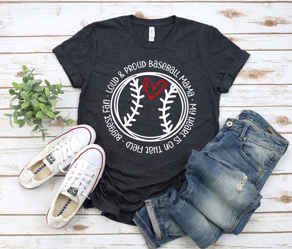 Baseball Heartbeat Shirt, Cute Love Baseball Mom Fan Gift Baseball Heartbeat Shirt, Cute Love Baseball Mom Fan Gift