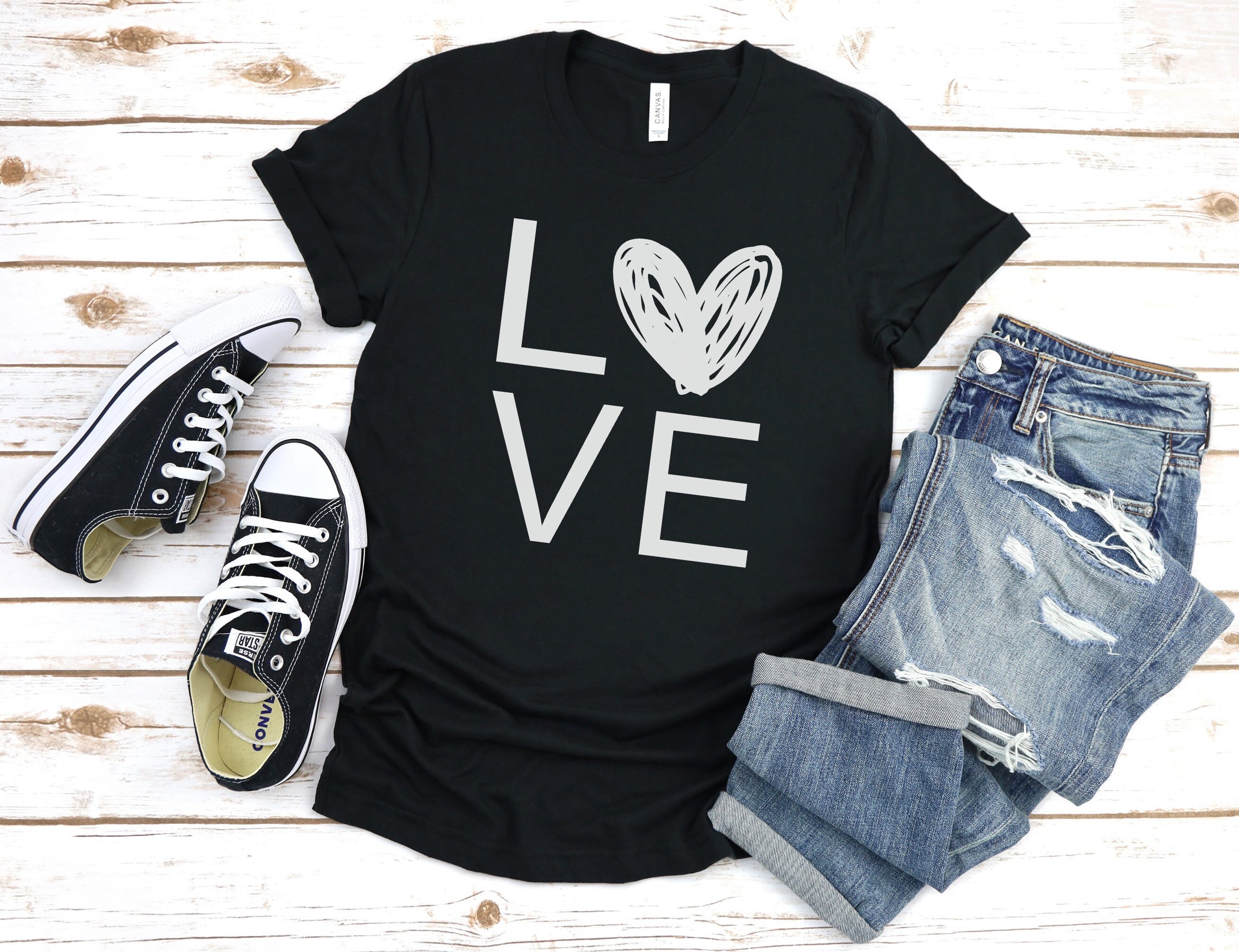Love Shirt Heart T-Shirt Cute Valentines Day Shirts | Etsy