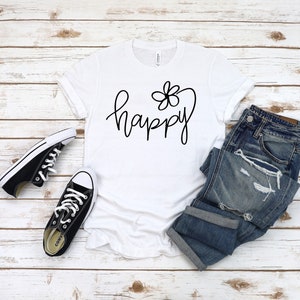 Happy Shirt, Be Happy T-Shirt, Positive Shirts, Choose Happy Shirt, Inspirational Shirt, Gift For Her image 3