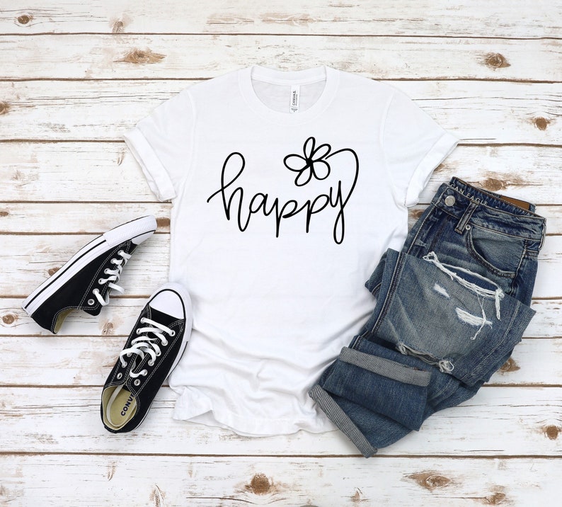 Happy Shirt, Be Happy T-Shirt, Positive Shirts, Choose Happy Shirt, Inspirational Shirt, Gift For Her image 3