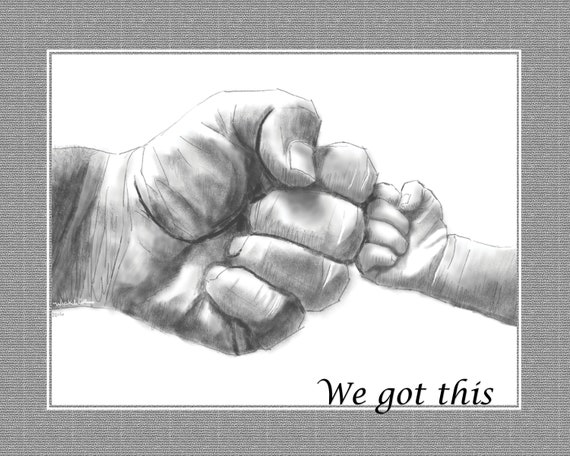 Sketch Bosse De Papa Bebe Poing Mains Dessin Nous Avons Etsy Canada