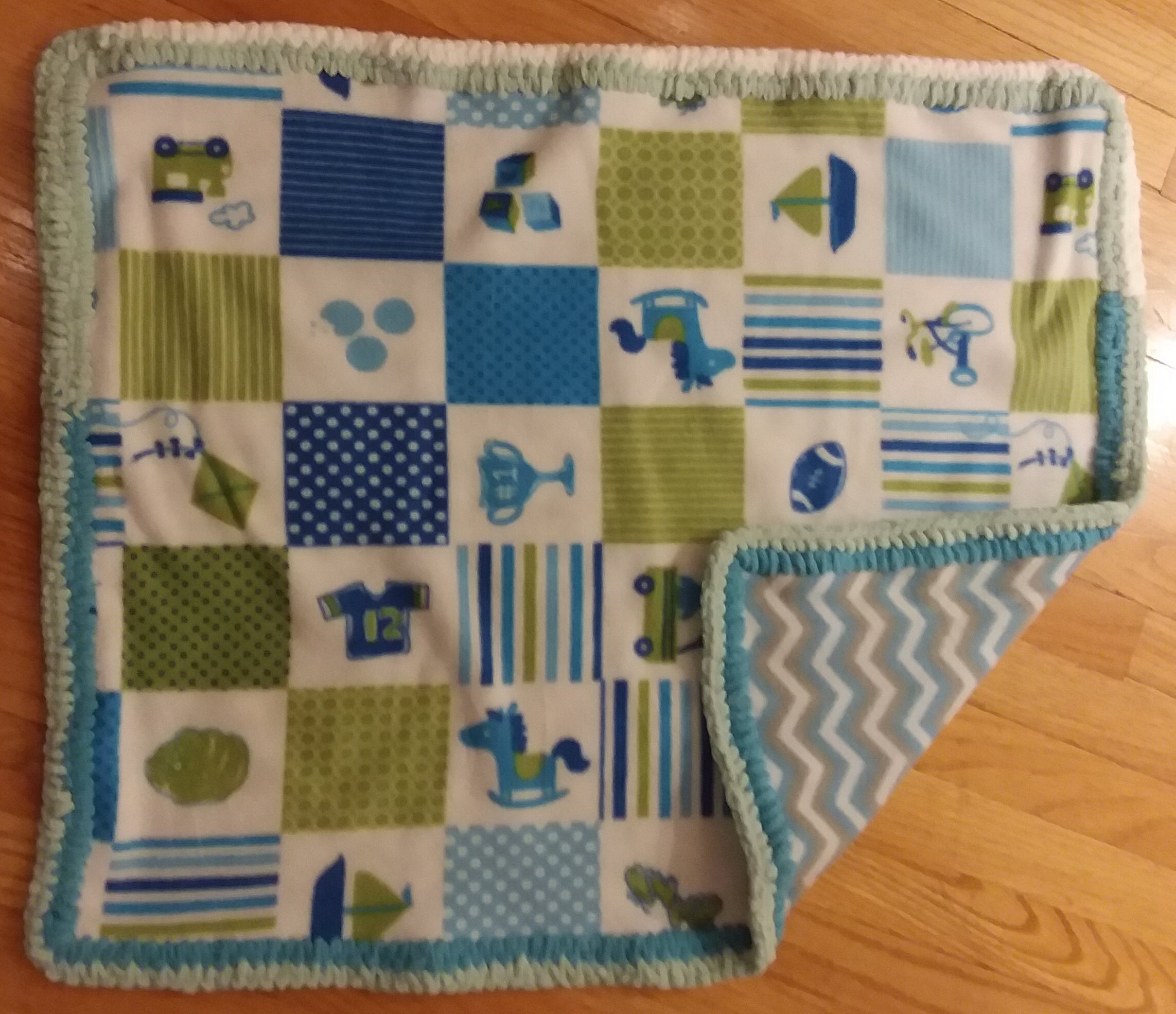 Polar Fleece Baby Blanket With Crochet Edging Etsy