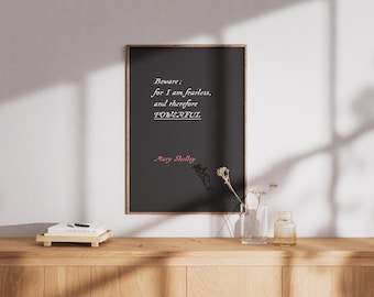 Frankenstein-Zitat als Kunstdruck – Gothic-Wohndekoration (Digitaler Download)