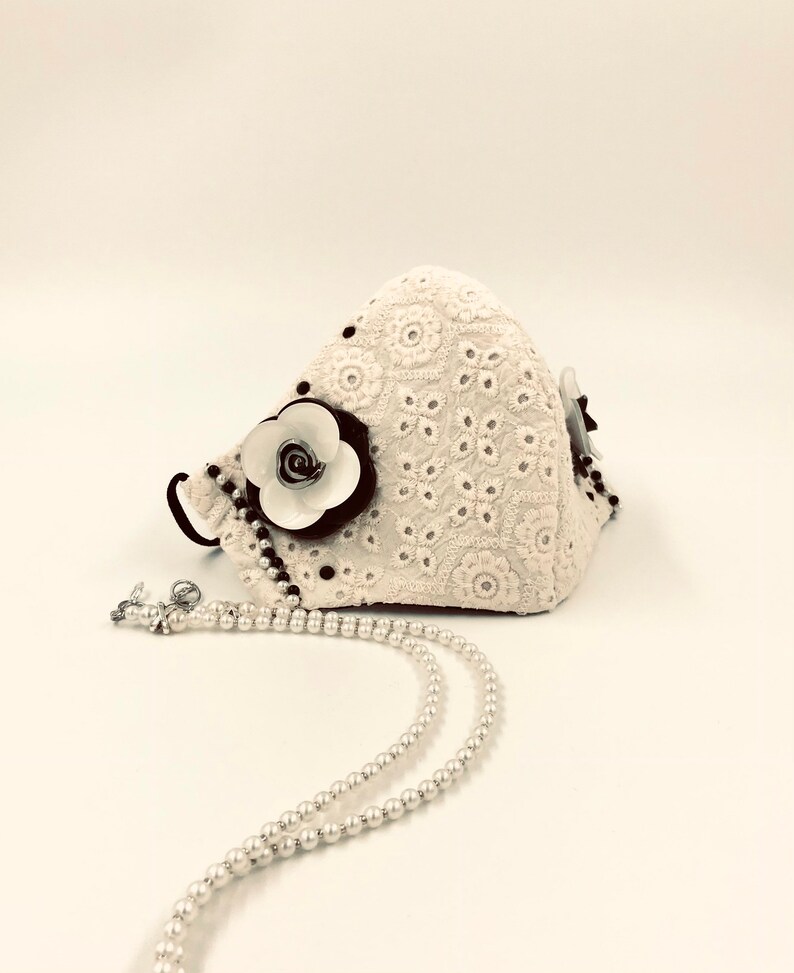 4 layers with acrylic chain Hepafilter Pearl Bridal Mask royal ascot facemask Washable Mask Breathable Mask Wedding Mask