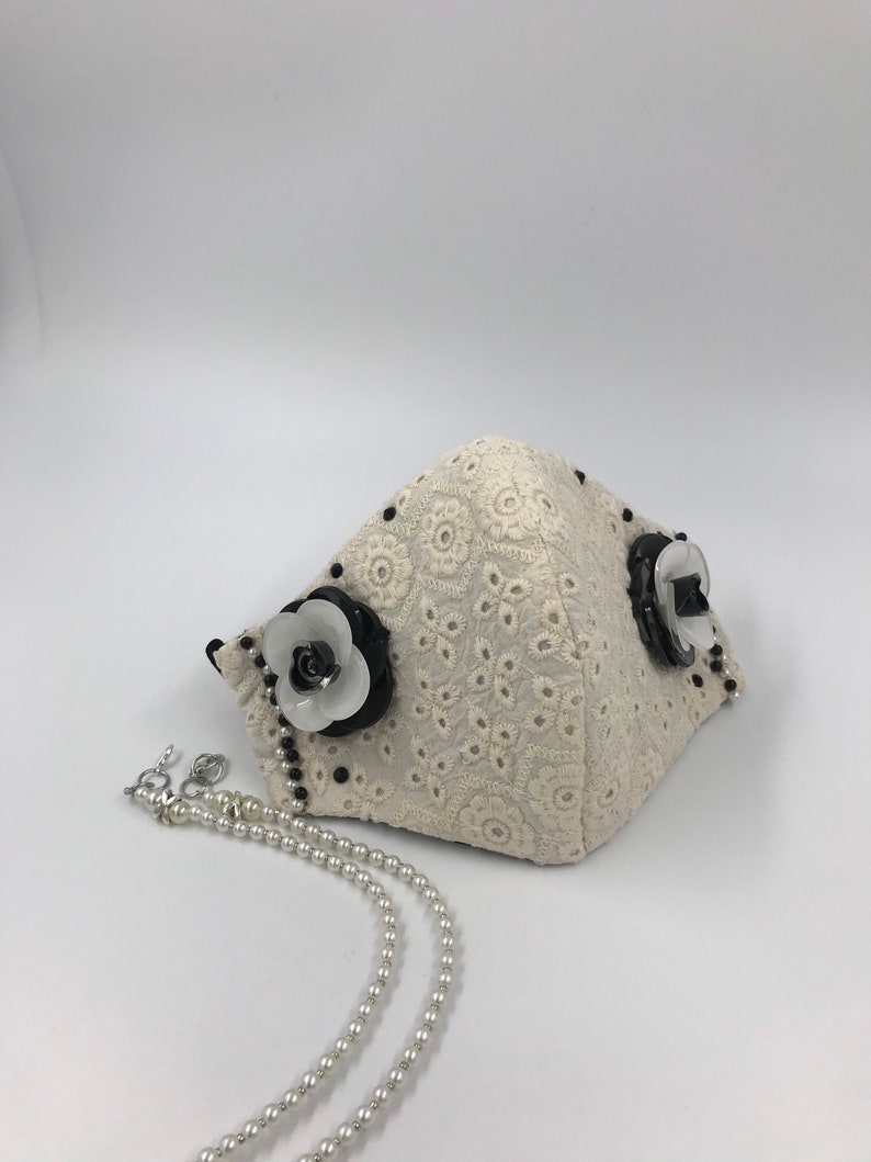 4 layers with acrylic chain Hepafilter Pearl Bridal Mask royal ascot facemask Washable Mask Breathable Mask Wedding Mask