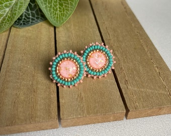 Handmade || beaded earrings || boho style || Beadwork || One of a kind