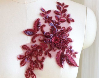 burgundy applique