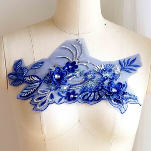 APPLIQUÉD LACE EMBROIDERED TWO PIECE IN BLUE