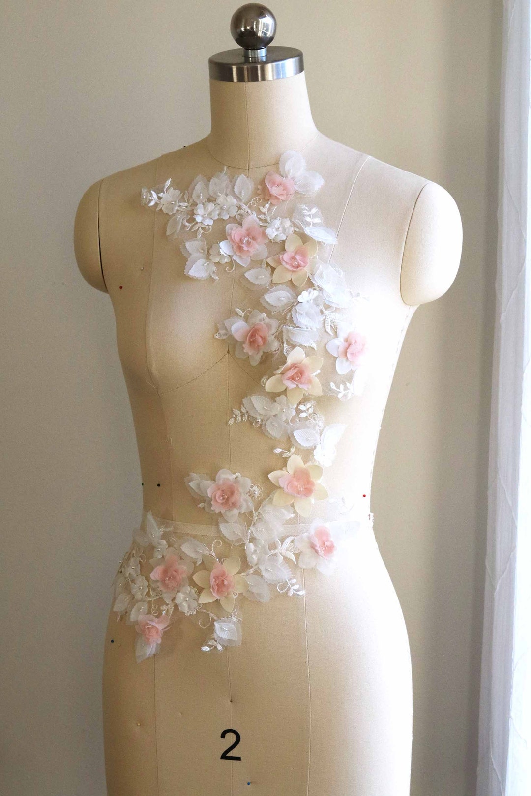 Party wear floral applique beaded top