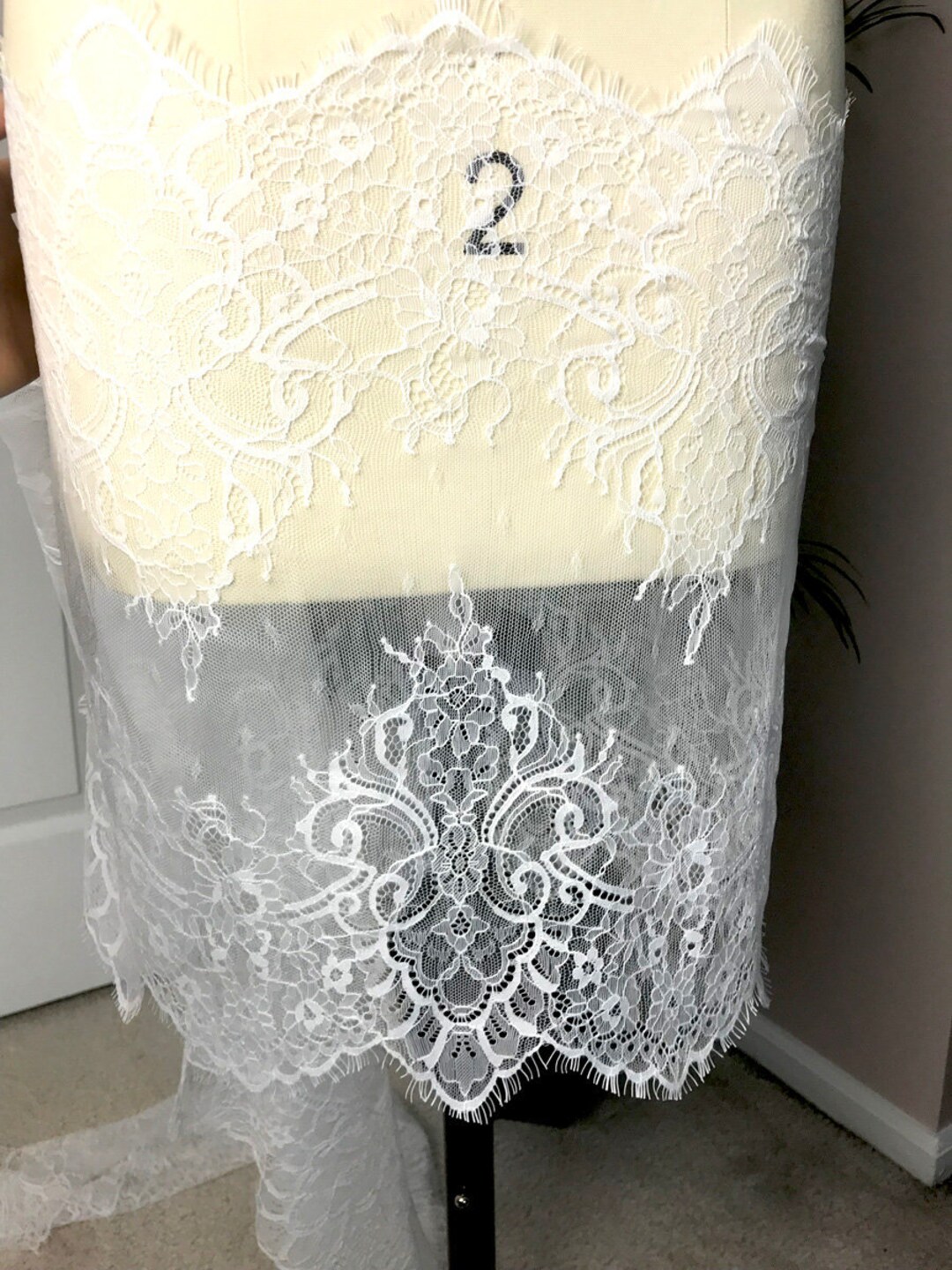 Soft White Chantilly Lace Amy