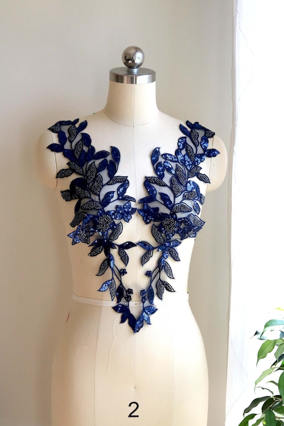 chinese dress ladies Evander 3D Floral Embroidered Maxi Dress - Blue 2 main image 0