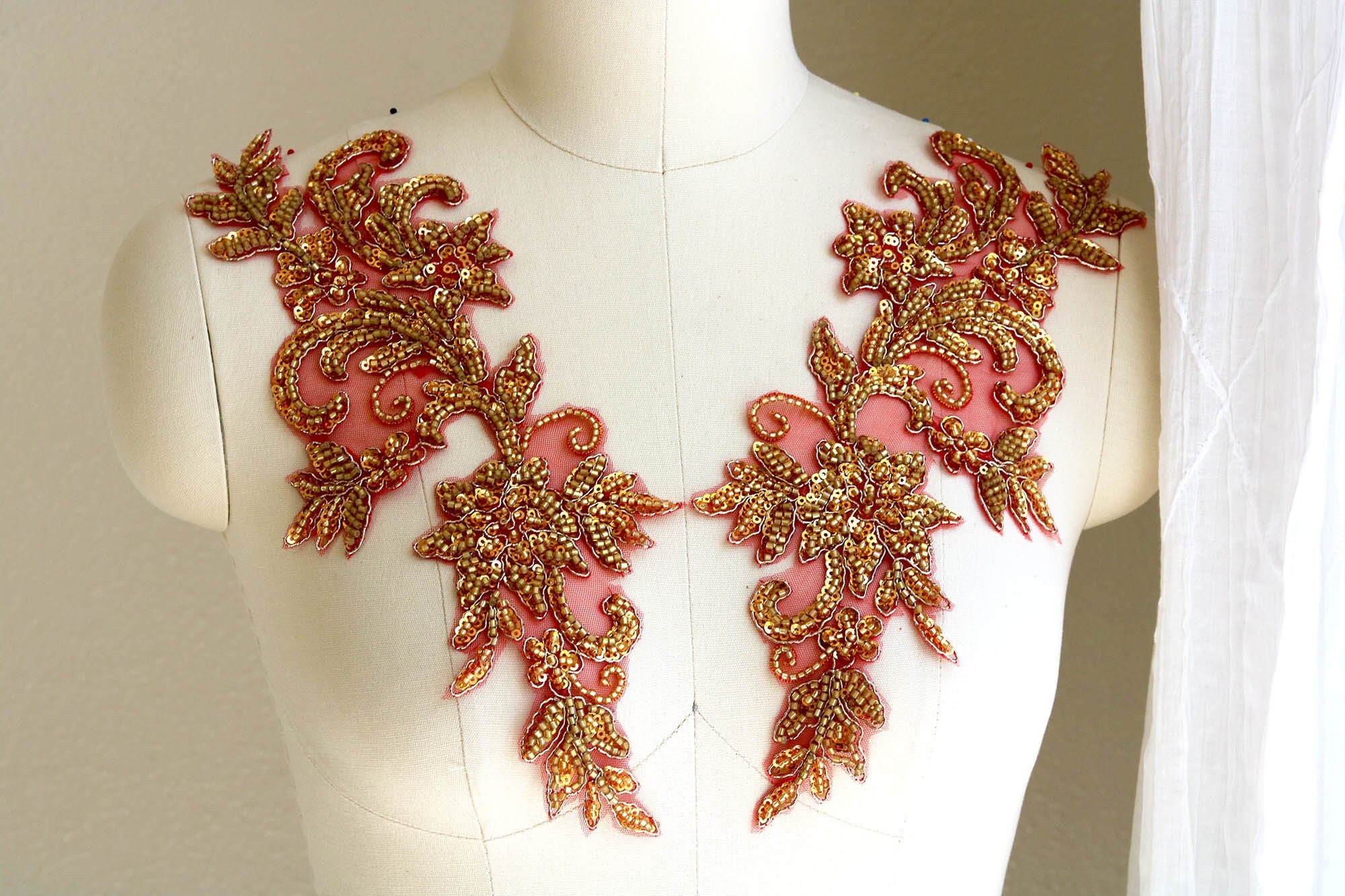 Red Gold Sequin Dress - Etsy