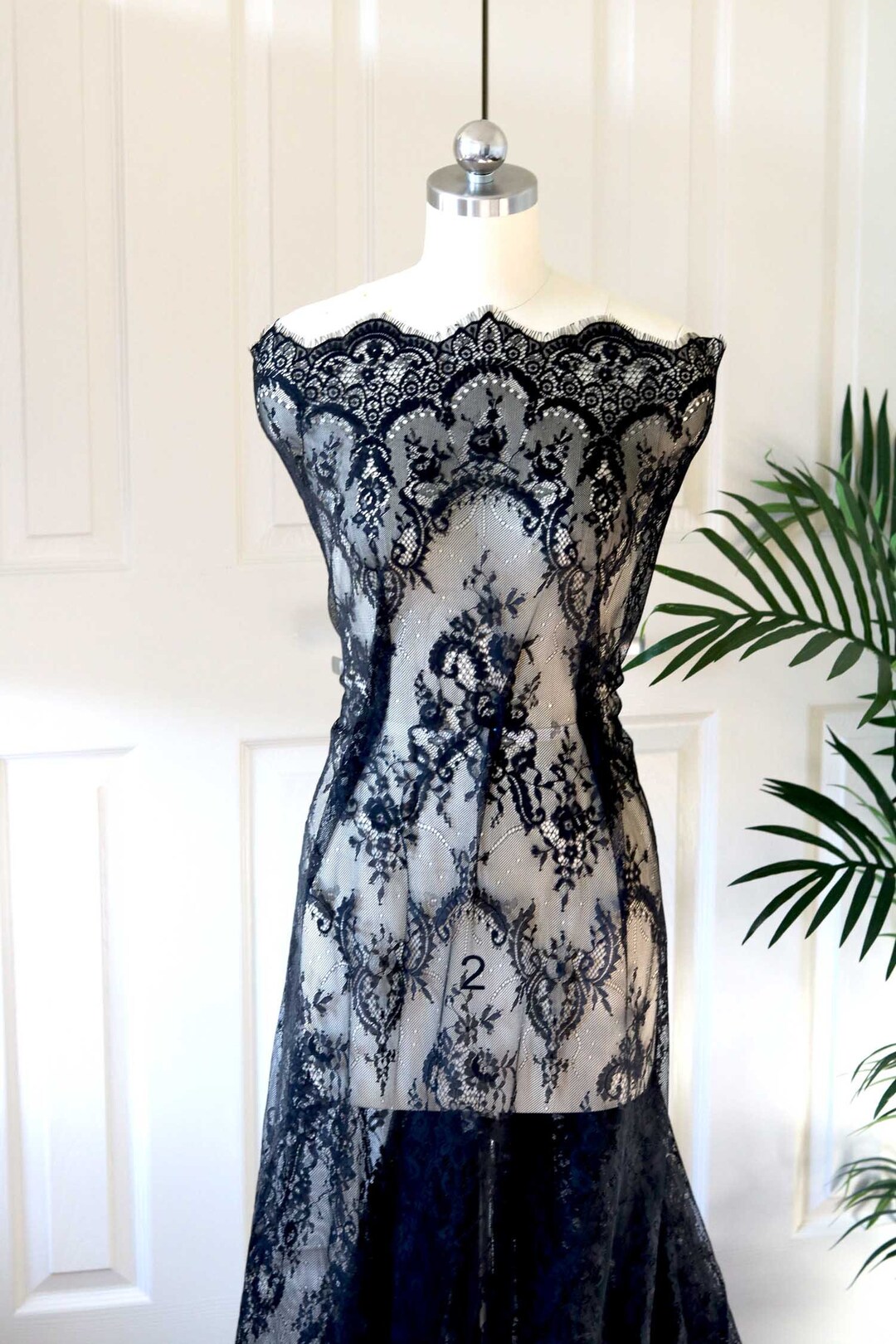 F017 3.3 Yard Black Chantilly Eyelash Lace Fabric for Bridal - Etsy