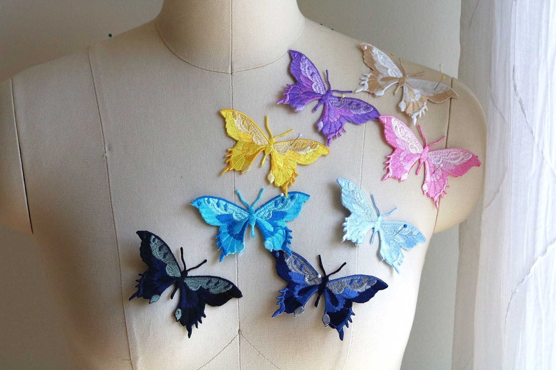 BUTTERFLY Embroidery Patch, Butterfly Patch, Iron on Patch for Jackets ...