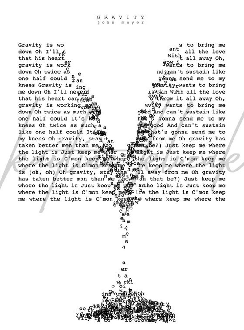 John Mayer Slow Dancing In A Burning Room Lyrics Poster Etsy