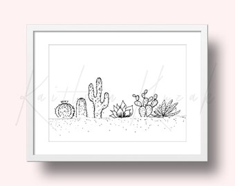 Cacti Garden Print