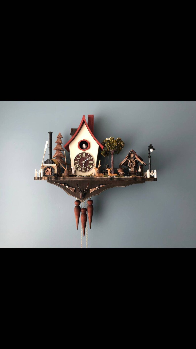 Cuckoo clockwall clock modern cuckoo clock home decorhand Etsy