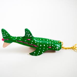 Shark Keychain/Lanyard: Green & Pink Mini Whale Shark, Cute Ocean Animal, Fun Accessories, Marine Life Gift, Unique Key Holder