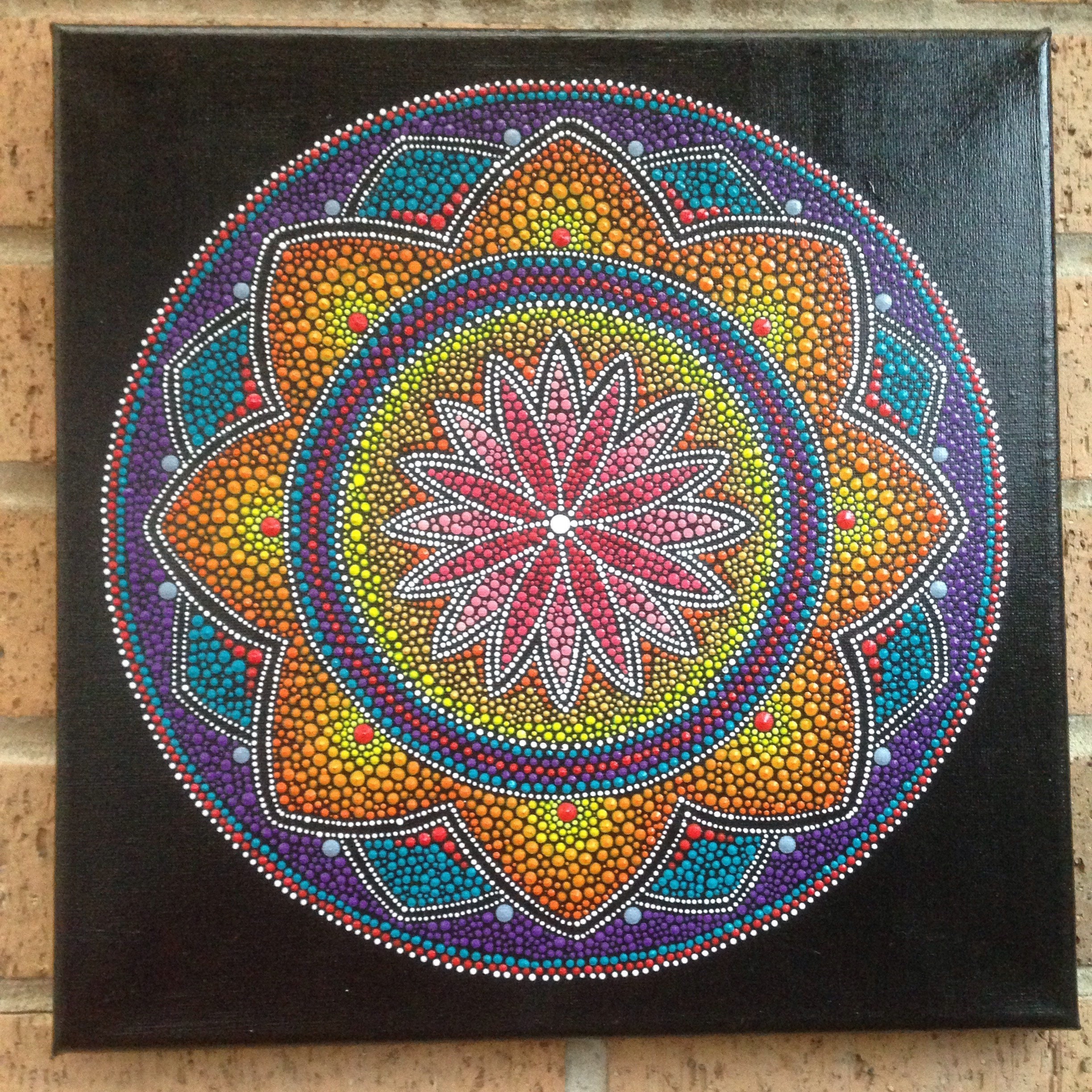 Mandala Acrylic Painting Mandala on Canvas Etsy UK