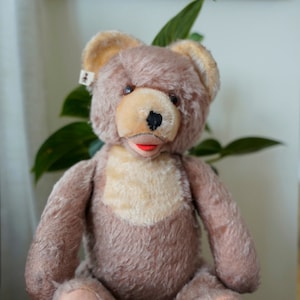 Antique Golden Mohair Teddy Bear with Label from the 50s or the 60s, 17&quot;/ 43cm, German Teddy