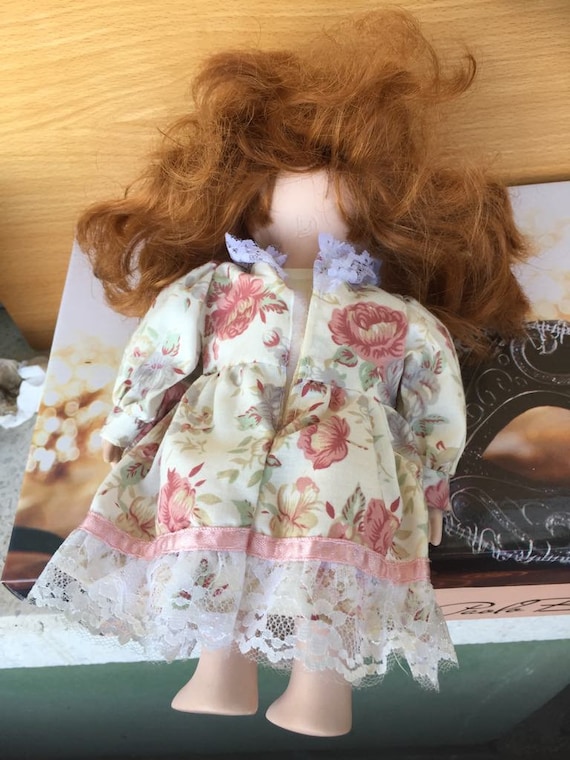 Vintage Porcelain Doll 80's With Stamp on the Neck 10 Inches
