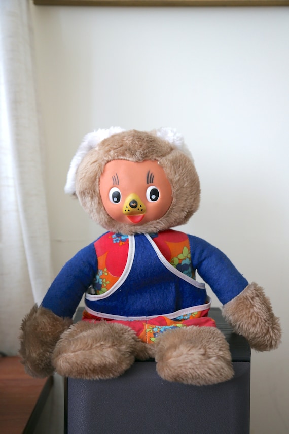 Vintage GDR/DDR German Rubber Face Rabbit Toy 21''. Sonneberg