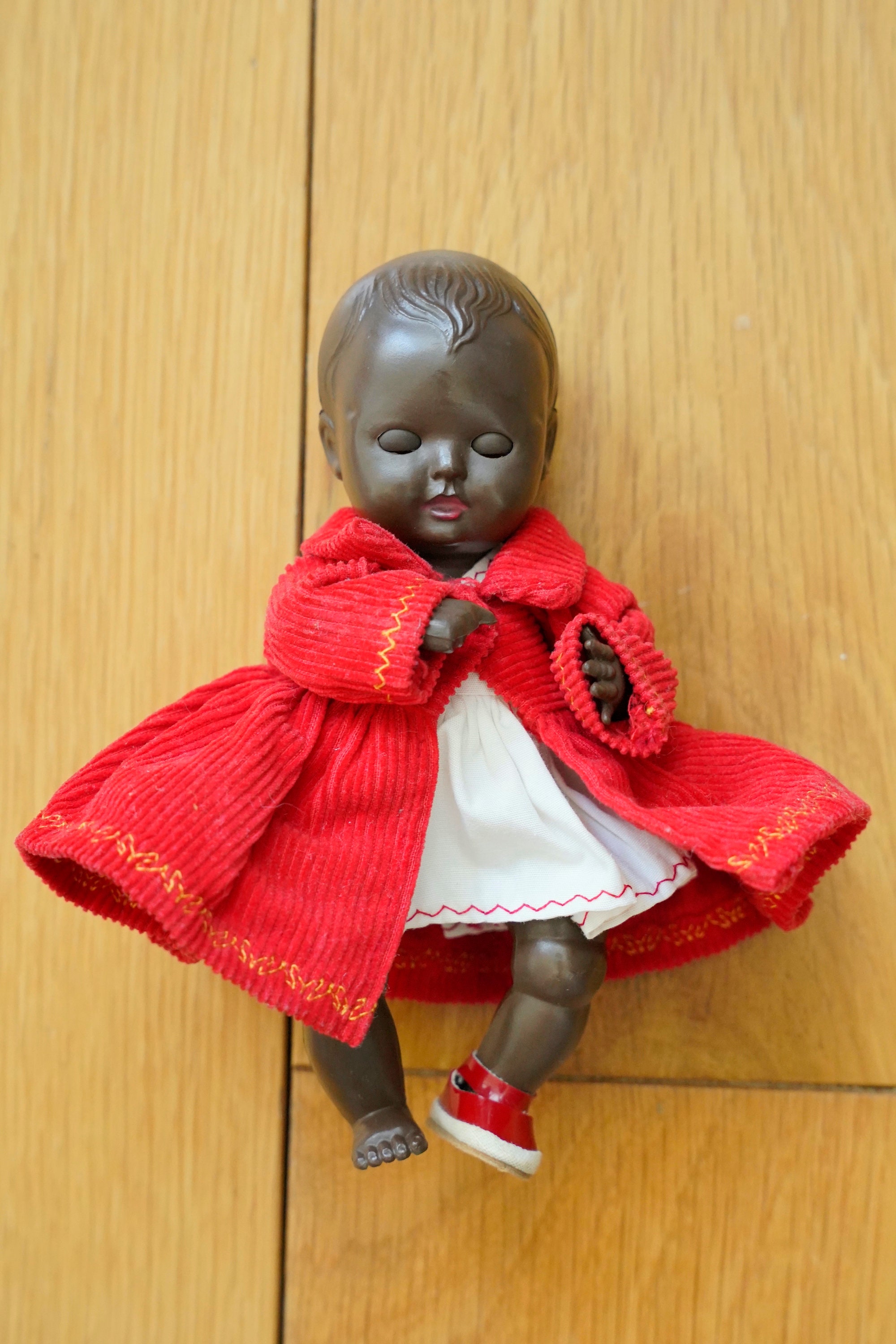 Buy Vintage Black Rosebud Hard Plastic Doll From 1950 s Made in