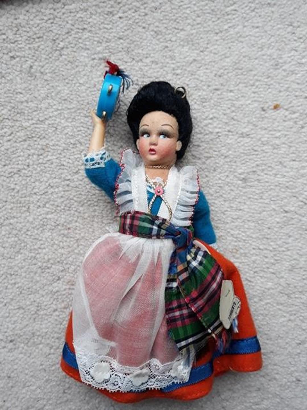 Antique Vintage Italy Doll Magis Roma Tag 