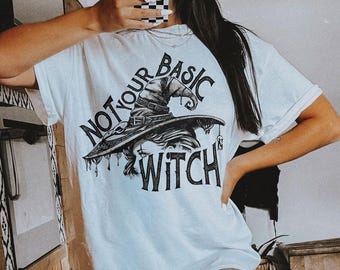 Halloween Not Your Basic Witch DTF TRANSFER | Ready To Press | Direct To Film | Cold Peel Transfer 5186
