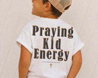 Jesus Kids Boy Shirt Praying Kid Energy DTF TRANSFER Ready To Press | Direct To Film | Cold Peel Transfer 10060