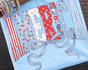 Coquette 4th of July DTF TRANSFER USA | Ready To Press | Direct To Film | Cold Peel Transfer 10026