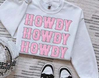 Western DTF Howdy Howdy Howdy Pink DTF TRANSFER 1888