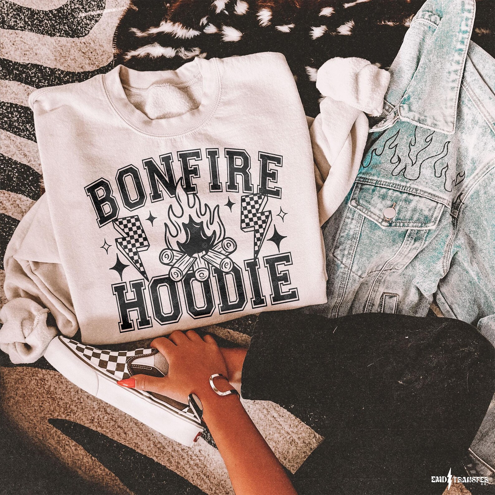 Bonfire Hoodie DTF Transfer Ready to Press | Direct to Film | Cold Peel ...