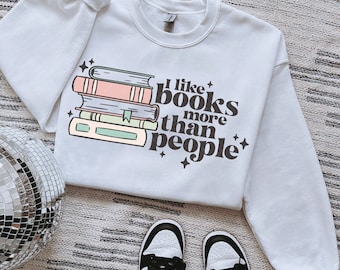 I Like Books More Than People DTF TRANSFER | Ready To Press | Direct To Film | Cold Peel Transfer 4965