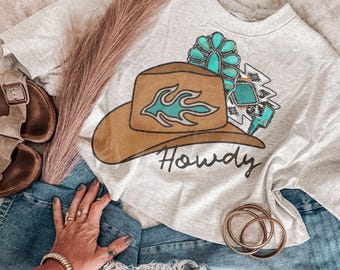 Western Howdy DTF Transfer Ready To Press | Direct To Film | Cold Peel Transfer 9124