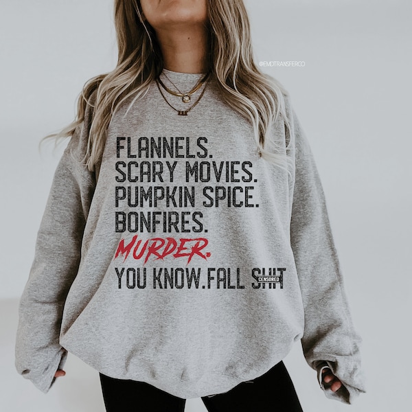 Flannels Scary Movies Pumpkin Spice Murder DTF TRANSFER | Ready To Press | Direct To Film | Cold Peel Transfer 040