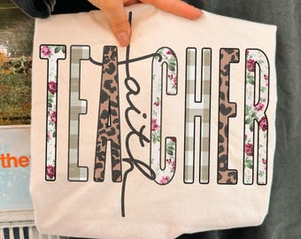 Teacher DTF TRANSFER | School Ready To Press | Direct To Film | Cold Peel Transfer 8790