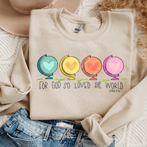 For God So Loved The World DTF TRANSFER Ready To Press | Direct To Film | Cold Peel Transfer 7347