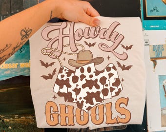 Halloween Howdy Ghouls Western DTF TRANSFER | Ready To Press | Direct To Film | Cold Peel Transfer 5758