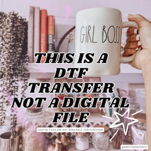 a person holding a white coffee mug with the words, this is a dtf