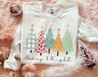Transferencia DTF navideña Merry & Bright DTF lista para imprimir / directa a película / transferencia de despegue en frío 1373