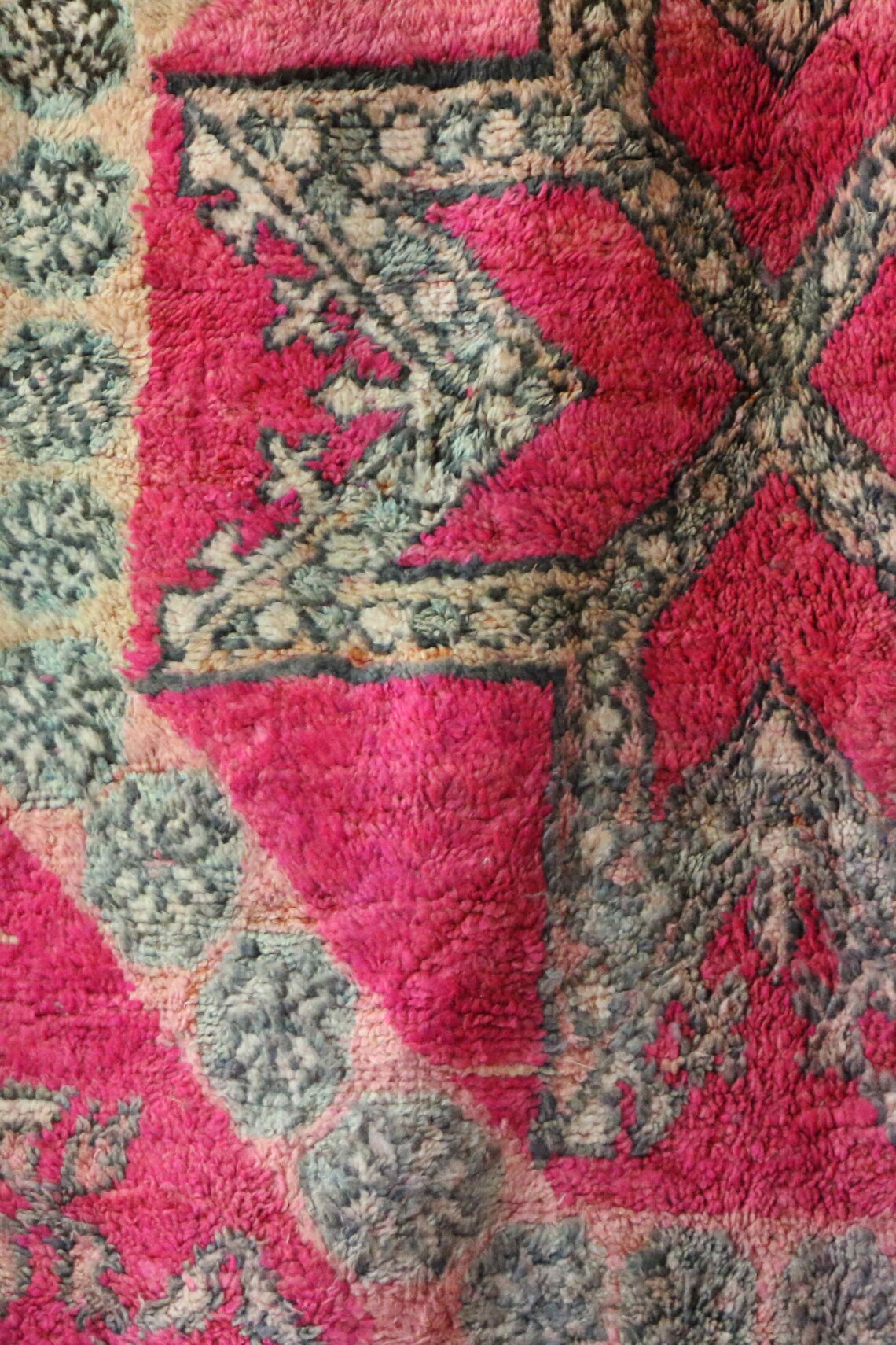 Moroccan Pink Rug 6x12 ft Vintage Traditional Rug Pink Wool Etsy
