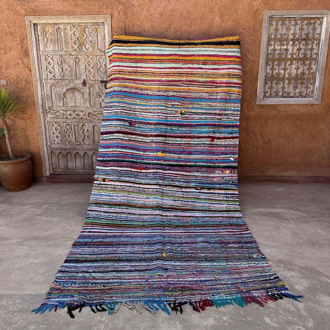 Colorful Outdoor Rug Boho Vintage Rug From Morocco Etsy